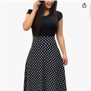 Black polka dot maxi dress